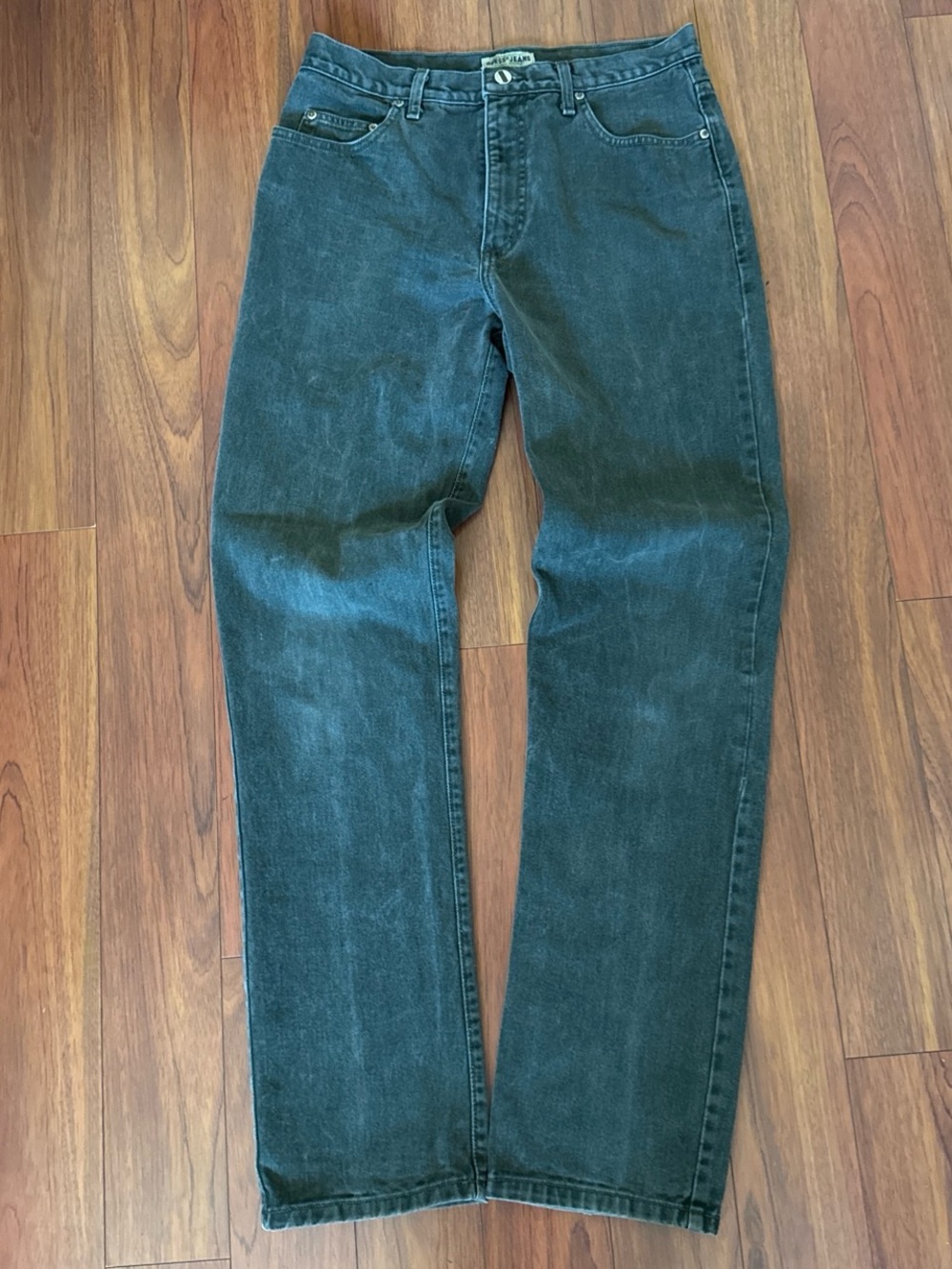 VTG 80s 90s Guess Classic 38001 Green Straight Leg 100% Cotton Jeans 31 x 34